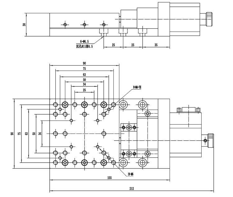 PT-GD102P（15-75） 普通精度電動(dòng)平移臺(tái) X軸位移臺(tái) 研磨絲桿滑臺(tái)