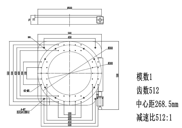 PX110-560 超大臺面電動(dòng)旋轉(zhuǎn)臺（蝸輪） 360度 多工位 分度盤 臺面直徑560